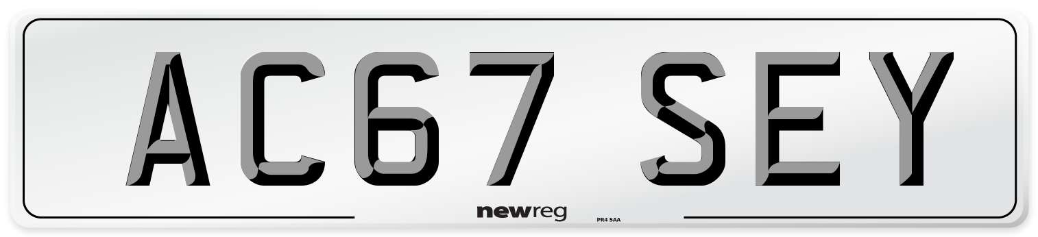 AC67 SEY Number Plate from New Reg